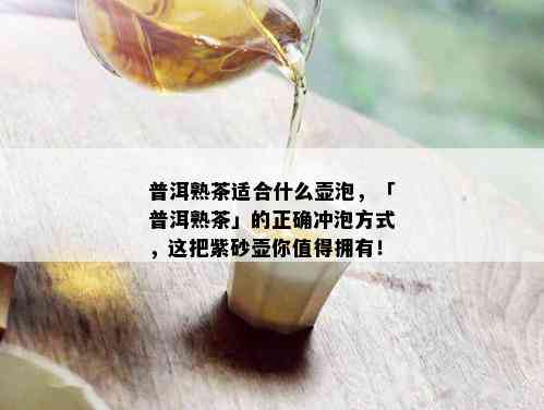 普洱熟茶适合什么壶泡，「普洱熟茶」的正确冲泡方式，这把紫砂壶你值得拥有！