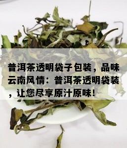 普洱茶透明袋子包装，品味云南风情：普洱茶透明袋装，让您尽享原汁原味！