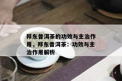 邦东普洱茶的功效与主治作用，邦东普洱茶：功效与主治作用解析