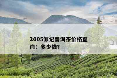 2005邹记普洱茶价格查询：多少钱？