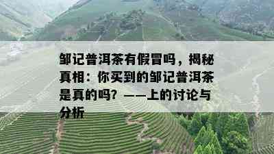 邹记普洱茶有假冒吗，揭秘真相：你买到的邹记普洱茶是真的吗？——上的讨论与分析