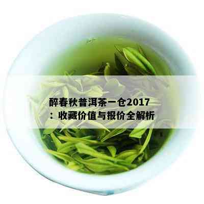 醉春秋普洱茶一仓2017：收藏价值与报价全解析