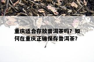 重庆适合存放普洱茶吗？如何在重庆正确保存普洱茶？