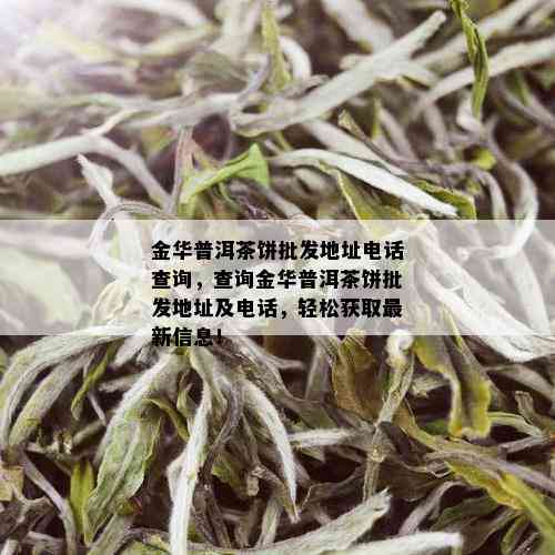 金华普洱茶饼批发地址电话查询，查询金华普洱茶饼批发地址及电话，轻松获取最新信息！