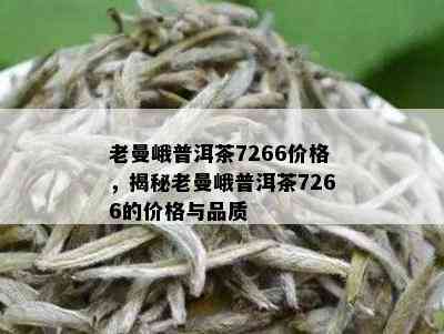 老曼峨普洱茶7266价格，揭秘老曼峨普洱茶7266的价格与品质