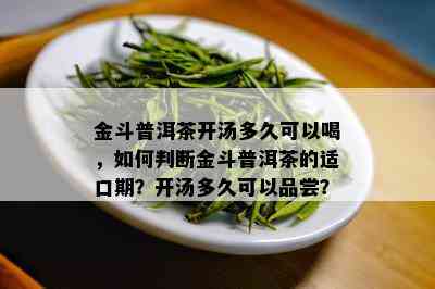 金斗普洱茶开汤多久可以喝，如何判断金斗普洱茶的适口期？开汤多久可以品尝？