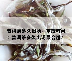 普洱茶多久出汤，掌握时间：普洱茶多久出汤最合适？