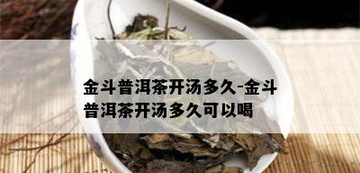 金斗普洱茶开汤多久-金斗普洱茶开汤多久可以喝