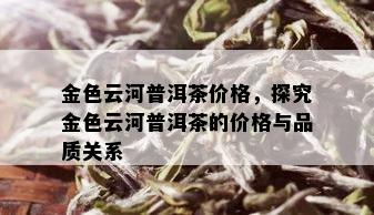 金色云河普洱茶价格，探究金色云河普洱茶的价格与品质关系