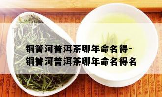 铜箐河普洱茶哪年命名得-铜箐河普洱茶哪年命名得名