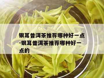 银耳普洱茶推荐哪种好一点-银耳普洱茶推荐哪种好一点的