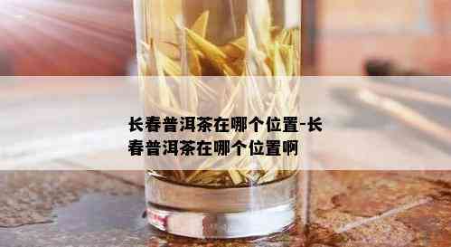 长春普洱茶在哪个位置-长春普洱茶在哪个位置啊