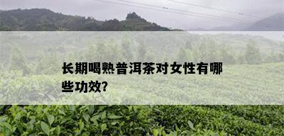 长期喝熟普洱茶对女性有哪些功效？