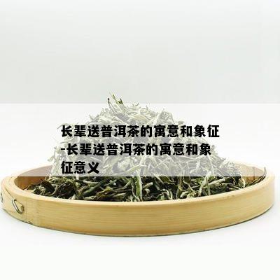 长辈送普洱茶的寓意和象征-长辈送普洱茶的寓意和象征意义