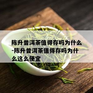 陈升普洱茶值得存吗为什么-陈升普洱茶值得存吗为什么这么便宜