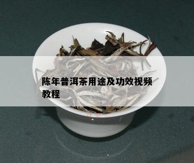 陈年普洱茶用途及功效视频教程