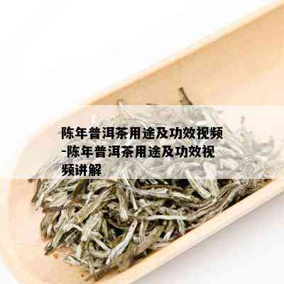 陈年普洱茶用途及功效视频-陈年普洱茶用途及功效视频讲解