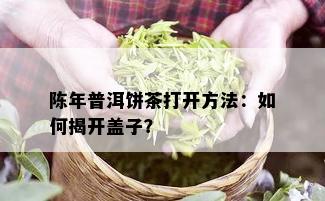 陈年普洱饼茶打开方法：如何揭开盖子？