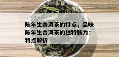 陈年生普洱茶的特点，品味陈年生普洱茶的独特魅力：特点解析