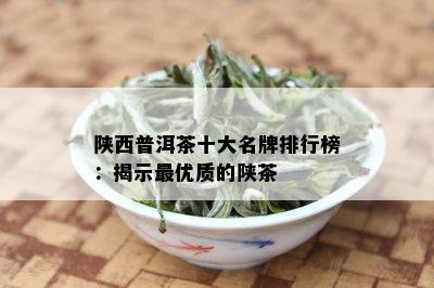 陕西普洱茶十大名牌排行榜：揭示更优质的陕茶