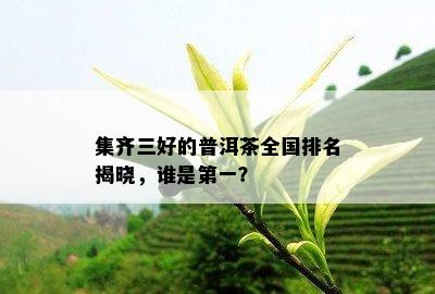 集齐三好的普洱茶全国排名揭晓，谁是之一？