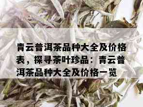 青云普洱茶品种大全及价格表，探寻茶叶珍品：青云普洱茶品种大全及价格一览