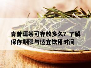 青普洱茶可存放多久？了解保存期限与适宜饮用时间