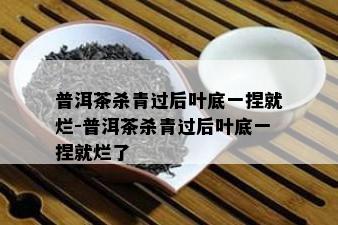 普洱茶杀青过后叶底一捏就烂-普洱茶杀青过后叶底一捏就烂了