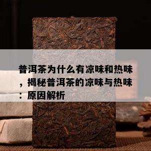 普洱茶为什么有凉味和热味，揭秘普洱茶的凉味与热味：起因解析