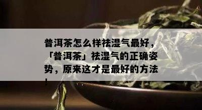 普洱茶怎么样祛湿气更好，「普洱茶」祛湿气的正确姿势，原来这才是更好的方法！