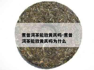 煮普洱茶能放黄芪吗-煮普洱茶能放黄芪吗为什么