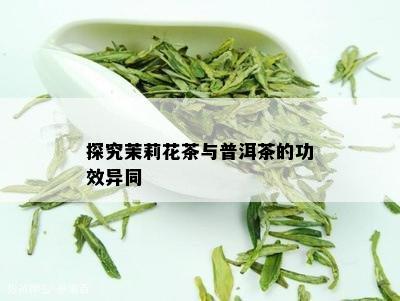 探究茉莉花茶与普洱茶的功效异同