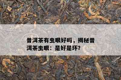 普洱茶有虫眼好吗，揭秘普洱茶虫眼：是好是坏？