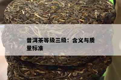 普洱茶等级三级：含义与品质标准