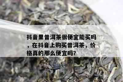 抖音里普洱茶很便宜能买吗，在抖音上购买普洱茶，价格真的那么便宜吗？