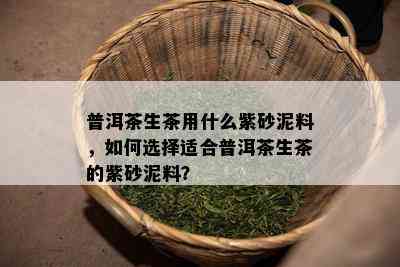 普洱茶生茶用什么紫砂泥料，怎样选择适合普洱茶生茶的紫砂泥料？