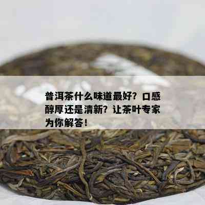 普洱茶什么味道更好？口感醇厚还是清新？让茶叶专家为你解答！