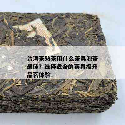 普洱茶熟茶用什么茶具泡茶更佳？选择适合的茶具提升品茗体验！