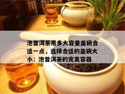 泡普洱茶用多大容量盖碗合适一点，选择合适的盖碗大小：泡普洱茶的完美容器