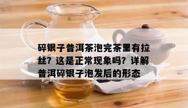 碎银子普洱茶泡完茶里有拉丝？这是正常现象吗？详解普洱碎银子泡发后的形态