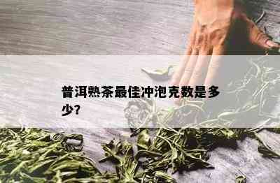 普洱熟茶更佳冲泡克数是多少？