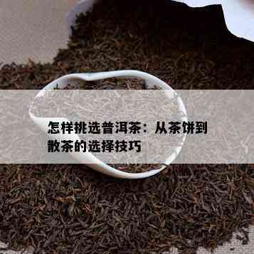 怎样挑选普洱茶：从茶饼到散茶的选择技巧