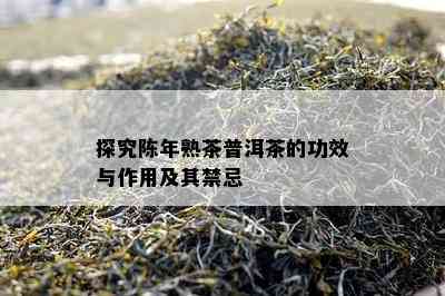 探究陈年熟茶普洱茶的功效与作用及其禁忌