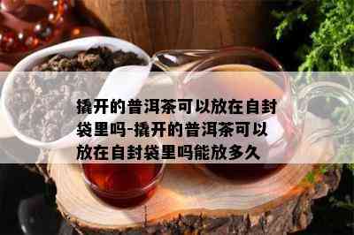 撬开的普洱茶可以放在自封袋里吗-撬开的普洱茶可以放在自封袋里吗能放多久