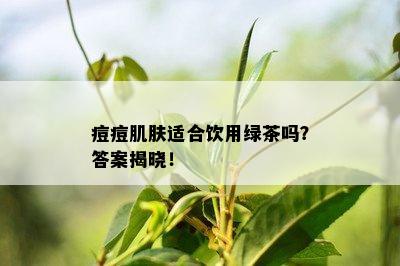 痘痘肌肤适合饮用绿茶吗？答案揭晓！