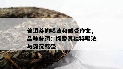 普洱茶的喝法和感受作文，品味普洱：探索其特别喝法与深沉感受