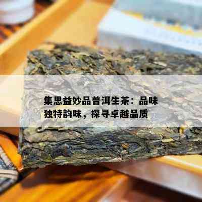 集思益妙品普洱生茶：品味特别韵味，探寻卓越品质