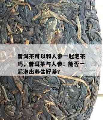 普洱茶可以和人参一起泡茶吗，普洱茶与人参：能否一起泡出养生好茶？