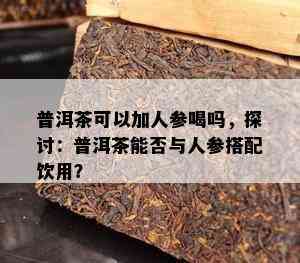 普洱茶可以加人参喝吗，探讨：普洱茶能否与人参搭配饮用？