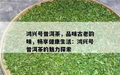 鸿兴号普洱茶，品味古老韵味，畅享健康生活：鸿兴号普洱茶的魅力探索